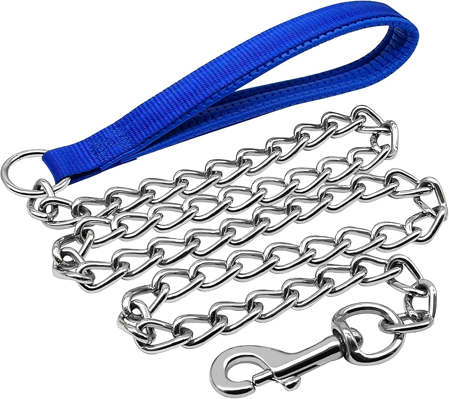 4 Foot /6Foot Metal Dog Chain , Heavy Duty Dog Leashes with Padded Handle for Large & Medium Size Dogswalking, Traffic Training and Travel