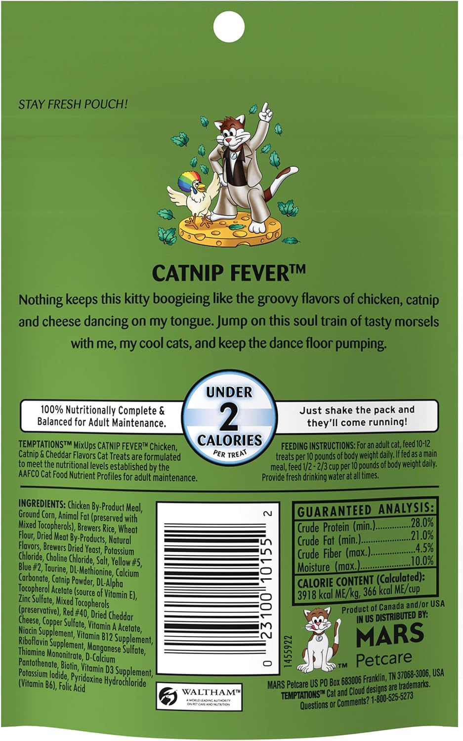 Cat Treats, Classic Crunchy and Soft Cat Treats, Catnip Fever Flavor, Catnip Treats, 3 Oz. Pouch (Pack of 12)