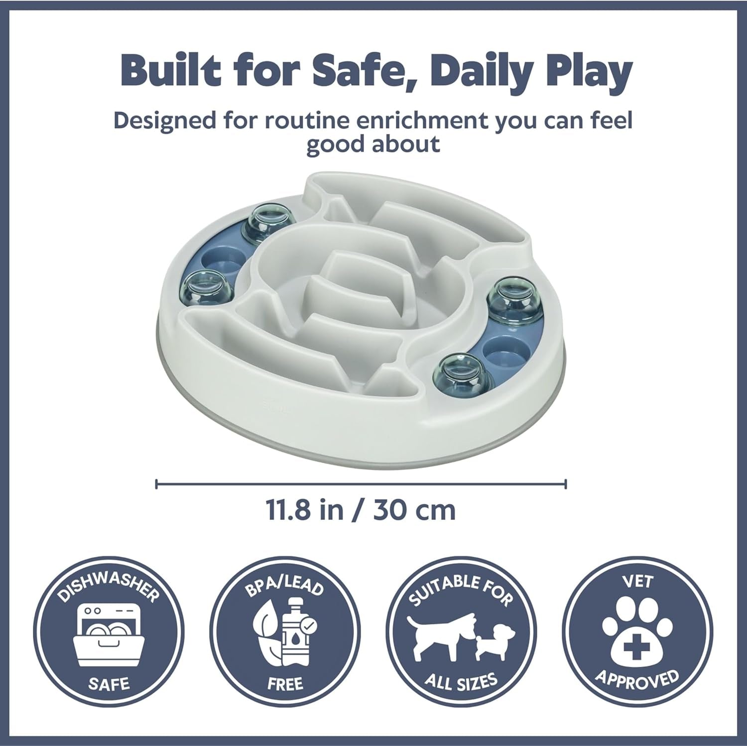 Slide & Feed Dog Activity Interactive Toy, Level 1 Food Puzzle Game, Brain Teasing Treat Dispenser, IQ and Mental Development Toy for Smart Dogs, Enrichment Toy for Boredom Busting