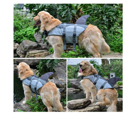 Adjustable Dog Life Jacket for Swimming - Quick-Drying,Dog Saver Vest with Safety Handle